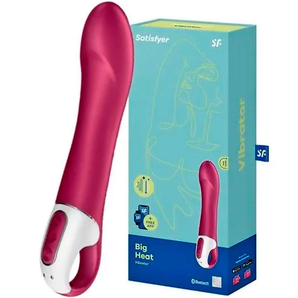 Вибромассажер точки G Satisfyer Big Heat, с подогревом, ягодно-красный